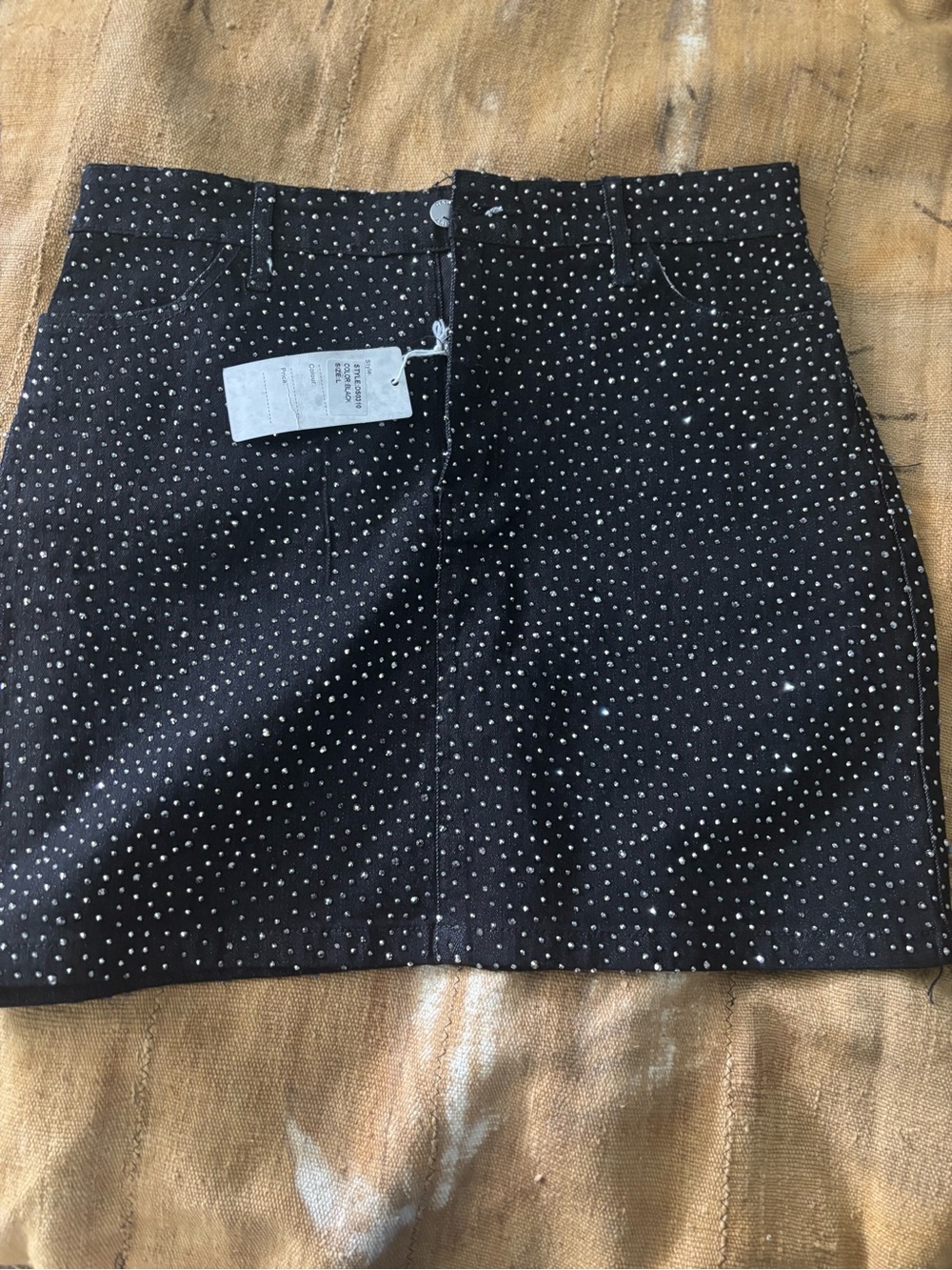 Diamond studded Black Mini Skirt - Classic